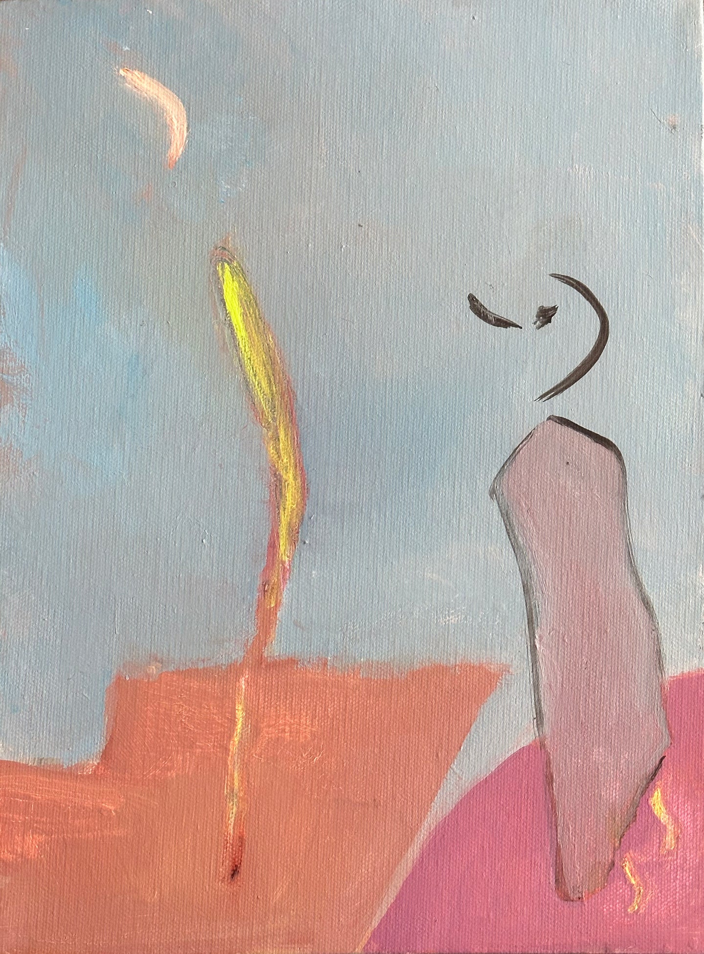 Bird Looking at the moon 9x12 ©2012