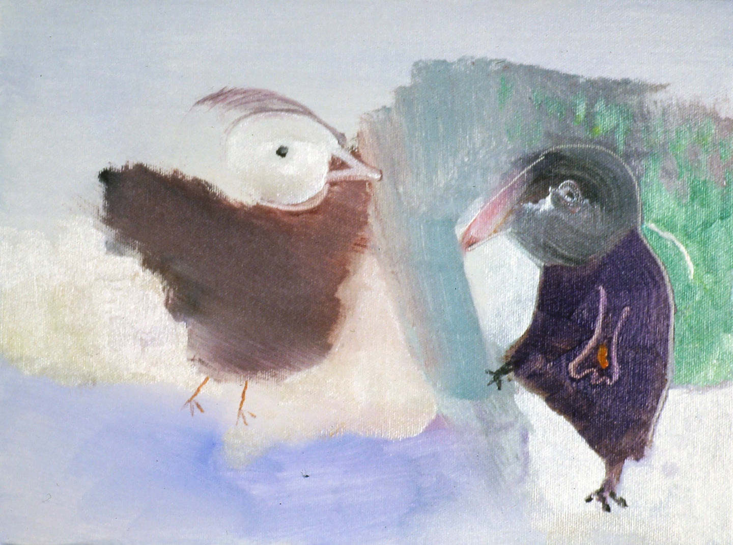 AA - Birds Stalking Each Other © 2003 9 x 12  Fine Art Print
